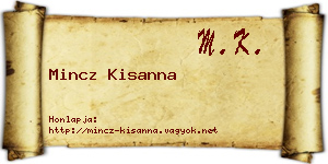 Mincz Kisanna névjegykártya